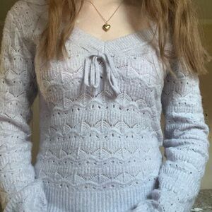 Lavender Off the Shoulder Hollister Sweater